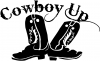 Cowboy Up With Boots Rodeo Decal