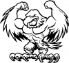 Muscular Bald Eagle Decal Animals Car or Truck Window Decal