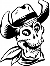 Western Cowboy Skull Decal Skulls car-window-decals-stickers