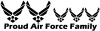 Proud Air Force Stick Family 3 Kids Stick Family Car Truck Window Wall Laptop Decal Sticker