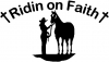 Ridin on Faith Cowgirl and Horse Christian Car Truck Window Wall Laptop Decal Sticker