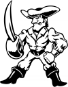 Buff Pirate With Sword People Car or Truck Window Decal