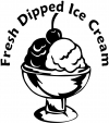 Fresh Dipped Ice Cream Business Car or Truck Window Decal