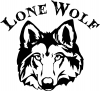 Lone Wolf Head Biker Car or Truck Window Decal