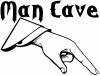 Man Cave Pointing Down Drinking - Party Car or Truck Window Decal