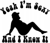 Funny Im Sexy And I Know It Trucker Funny Car or Truck Window Decal