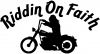 Riddin on Faith Motorcycle Christian Car or Truck Window Decal