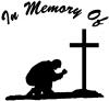 In Memory Of Man Kneeling At Cross Christian car-window-decals-stickers