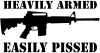 Heavily Armed Easily Pissed Military Car or Truck Window Decal