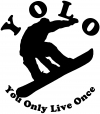 YOLO You Only Live Once Snowboarding solid Sports Car Truck Window Wall Laptop Decal Sticker