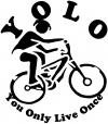 YOLO You Only Live Once Mountain Biker Sports Car Truck Window Wall Laptop Decal Sticker