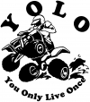 YOLO You Only Live Once Fourwheeler Off Road Car Truck Window Wall Laptop Decal Sticker