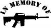 In Memory Of AR 15 Military Car or Truck Window Decal