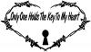Only One Holds The Key To My Heart Girlie car-window-decals-stickers