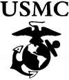 USMC With Marine Logo Military Car or Truck Window Decal