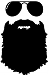 Rugged Beard With Sunglasses Country Car or Truck Window Decal