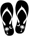 Palm Tree And Moon Flip Flops Girlie Car or Truck Window Decal