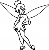 Tinkerbell Standing Face Foward Girlie Car or Truck Window Decal