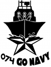 074 Go Navy Ship With Star Military Car or Truck Window Decal