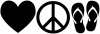 Love Peace and Flip Flops Girlie Car or Truck Window Decal