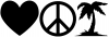 Love Peace and Palm Tree Girlie Car or Truck Window Decal