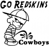 Go Redskins Pee On Cowboys Sports Car Truck Window Wall Laptop Decal Sticker