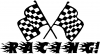 Racing With Checkered Flags Moto Sports Car or Truck Window Decal