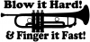 Blow Hard Finger Fast Funny Band Trumpet Music Car Truck Window Wall Laptop Decal Sticker