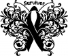 Cancer Survivor Butterfly Ribbon Girlie Car or Truck Window Decal