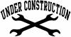 Under Construction Cross Wrenches Moto Sports Car or Truck Window Decal