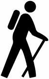 Hiking Hiker Stick Figure Hunting And Fishing Car or Truck Window Decal