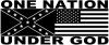 One Nation Under God Confederate And American Flag Country Car or Truck Window Decal