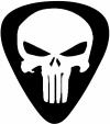 Punisher Skull Guitar Pick Music Car or Truck Window Decal