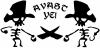 Avast Ye Pirate Skeleton Duel Skulls car-window-decals-stickers