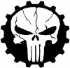 Punisher Skull Gear Skulls Car or Truck Window Decal