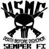 USMC Semper Fi Punisher Death Before Dishonor Military Car Truck Window Wall Laptop Decal Sticker