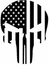 Punisher Skull With US Flag Vertical Skulls Car or Truck Window Decal