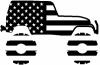 US American Flag Jeep Off Road Car or Truck Window Decal