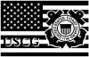 US American Flag Coast Guard Military car-window-decals-stickers