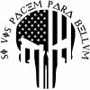 Punisher Skull American Flag Si Vis Pacem Para Bellum Guns Car or Truck Window Decal