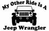My Other Ride is a Jeep Wrangler Off Road Car Truck Window Wall Laptop Decal Sticker