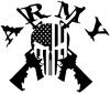 ARMY Punisher Skull US Flag Crossed AR15 Guns Military car-window-decals-stickers