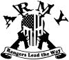ARMY Rangers Lead the Way Punisher Skull US Flag Crossed AR15 Guns Military Car or Truck Window Decal