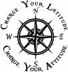 Change Your Latitude Change Your Attitude with Rose Compass Country Car or Truck Window Decal