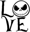 Love Gothic Halloween Jack Skellington The Nightmare Before Christmas  Gothic Halloween Car or Truck Window Decal