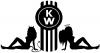 Kenworth KW Logo with Sexy Mudflap Angel and Devil Good and Bad Girls