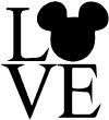 Mickey Mouse Love Stacked Letters Disney Parody Cartoons Car or Truck Window Decal