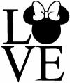 Minnie Mouse Love Stacked Letters Disney Parody
