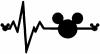 Mickey Mouse Heartbeat Disney Parody Cartoons Car or Truck Window Decal