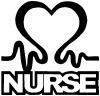 Nurse Heart in Heart Beat First Responders Car or Truck Window Decal